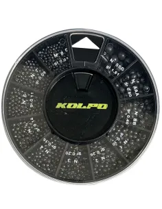 Kolpo Mascot Round Large – 11 Sizes of Super Calibrated Split Shot for Technical Fishing Line
