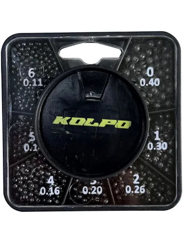 Kolpo Mascot Square with Super Calibrated Split Shot – 7 Weights for Technical Fishing Line