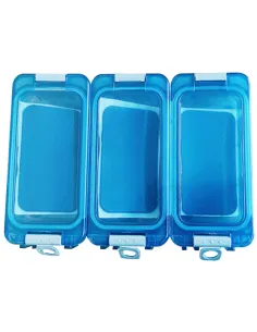 Kolpo Set of 3 Fishing Tackle Boxes 7x10.5x3.5 cm – Organizer with Transparent Lid