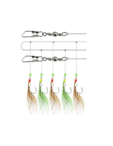 Kolpo Sabiki Octopus Chicken Feathers 5 Ami 1/0 – Sea Boat Fishing Rig