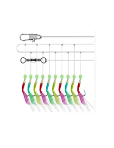 Kolpo Colored Fish Skin Sabiki 10 Hooks – Professional Sea Fishing Rig