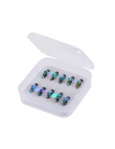 Kolpo Artificial Flies for Fly Fishing – Box of 10 – Trout, Chub, Black Bass