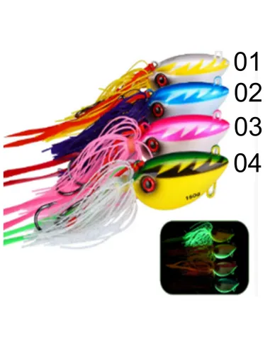 Kolpo Artificial Vertical Jig 150g for Groupers and Amberjacks – Jig with Double Assist Hook and Umbrella