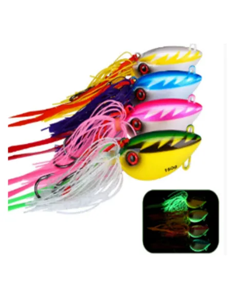 Kolpo Artificial Vertical Jig 150g for Groupers and Amberjacks – Jig with Double Assist Hook and Umbrella