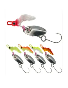 Kolpo Rotating Bait with 4g Worm for Trout – Rotating Spoon for Ponds and Streams – 5 Colors