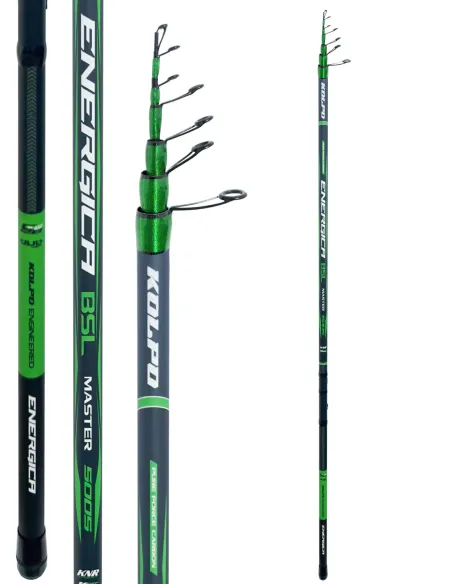 Kolpo Energica BSL – 4m/5m Carbon Bolognese Rod, K-SIC Guides, Lightweight and High-Performance