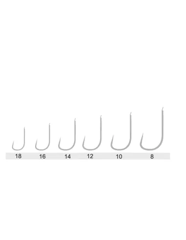 Kolpo Brutale 80410B White Nickel Fishing Hooks with Spade Tip, 1.0 mm Wire, Barbless – 20 Pieces