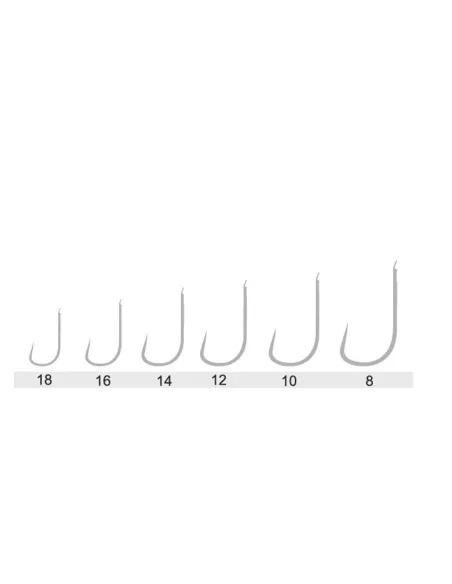 Kolpo Brutale 80410B White Nickel Fishing Hooks with Spade Tip, 1.0 mm Wire, Barbless – 20 Pieces