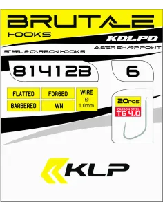 Kolpo Brutale 81412B White Nickel Forged Fishing Hooks with Spade and Barb 1.0 mm Wire – 20 Pieces 2