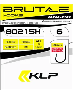Kolpo Brutale 80215H Black Nickel Forged Fishing Hooks with Spade and Barb, 1.0 mm Wire – Pack of 20 2