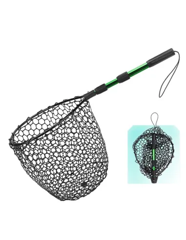 Kolpo Folding Landing Net for Green Areas, 132 cm – Head 35x46 cm, Net Depth 40 cm
