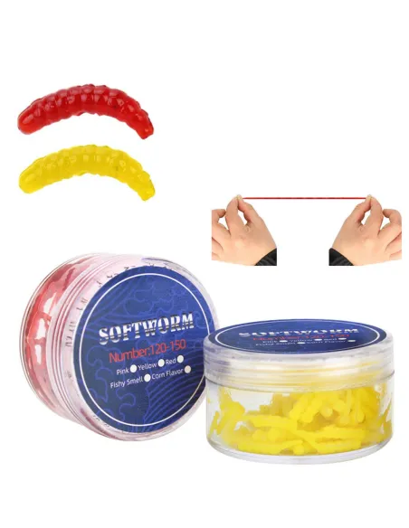 Kolpo 1.8cm Fake Silicone Maggot – Artificial Baits for All Types of Fishing