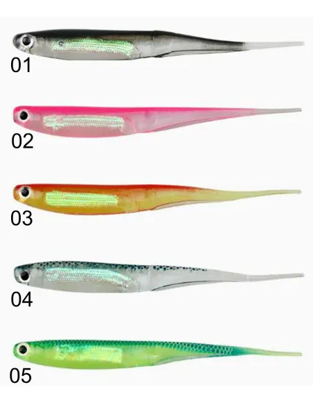 Kolpo Rubberized Fish 10cm 3g Vibrating Tail Lumo Body Soft Bait Spinning Sea Lake River 3pcs