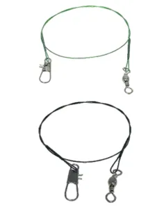 Cavetto Acciaio Kolpo 15 20 25 cm con Girella e Moschettone Pesca Mare Lago Fiume 3pz Cavetti Acciaio Kolpo