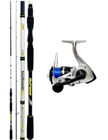 Kolpo Vibra Spin 2.70 m 7–40 g Spinning Kit + Genio Reel with Line – Long Range and Versatile Combo