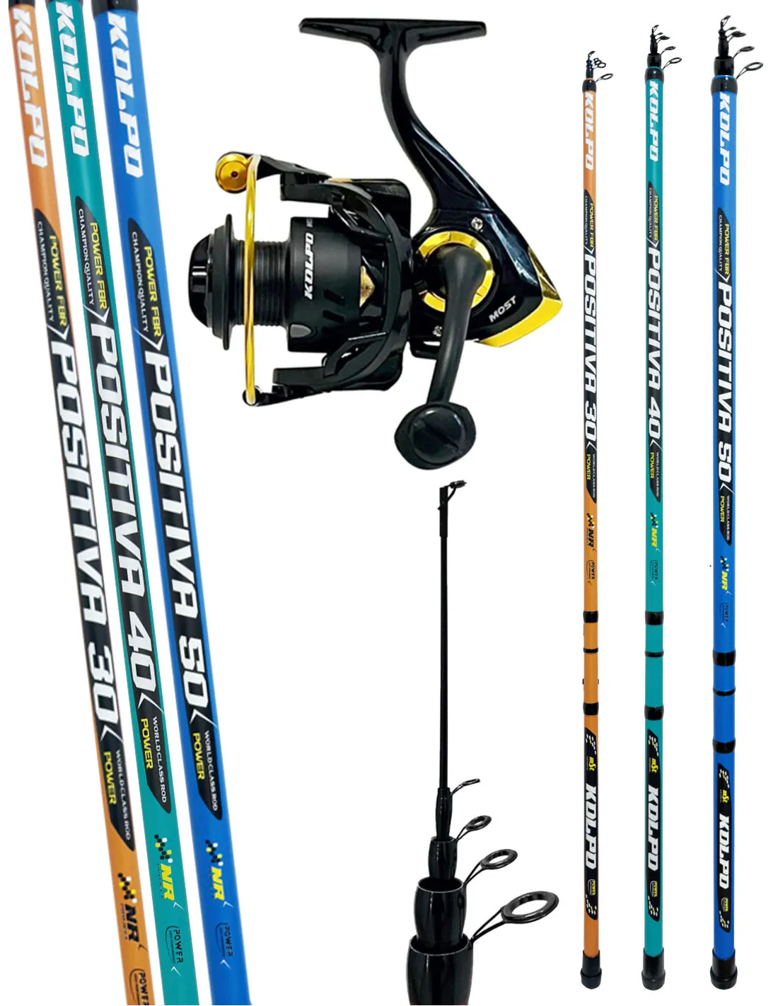 Canna Da Pesca Bolognese Kolpo 5 Metri In Power Fiber – Kit Con Mulinello Yell A Frizione Posteriore, Filo Incluso, Per Mare, Lago E Fiume Con Galleggiante