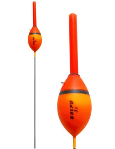 Kolpo Timo Float Elongated Orange Sphere High Visibility for Sensitive Sea, River and Lake Fishing