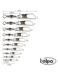 Swivel Barrel snap hook Fishing Kolpo 12 PCs 2