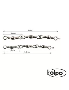 Triple Chained Fishing swivel 12 PCs 2