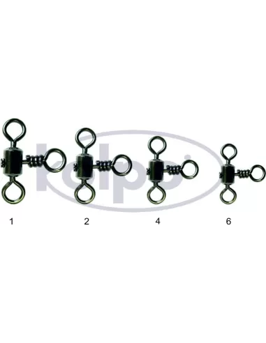 Girelle da Pesca Kolpo Cross Line Rolling Swivel 10 pz Minuteria Kolpo
