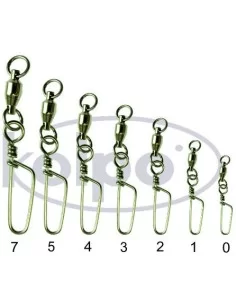 Fishing swivels and snap hook Nickel Bearing Kolpo 5pz 2