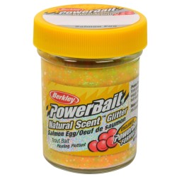 Berkley Powerbait Glitter Trout Bait Gusto Uova di Salmone Pasta Raibow