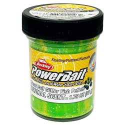 Berkley Powerbait Glitter Trout Bait Pastella Gusto Pellets per Trote Fluorescent Green Yellow