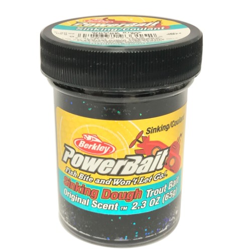 Berkley Powerbait Glitter Trout Bait Black Pastella per Trote Anice Affondante Berkley