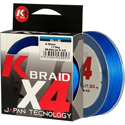 Kolpo K Braid X4 Trecciato Premium Quality 300 mt Blue Kolpo