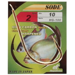 Hayabusa HG-100 Fishing Hooks Gold High Carbon Micro Barb 10 pcs