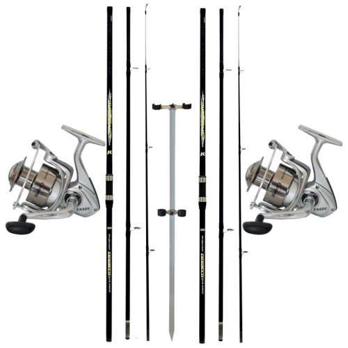 Kit Surfcasting 2 Rods 3 sections 2 Reels and Double Picket All Fishing