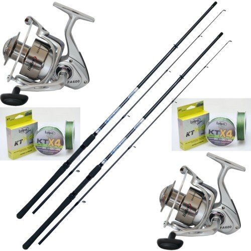 Combo Spinning 2 Rods 2 Reels 2 Braided Coils Kolpo