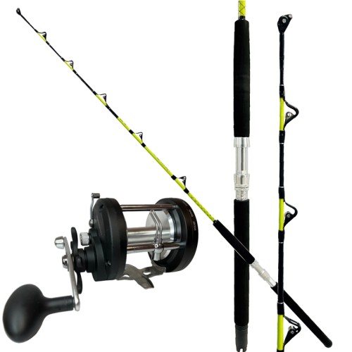Combo Troller Rod With Pulley Reel 50 lb Special Bluefin Tuna All Fishing