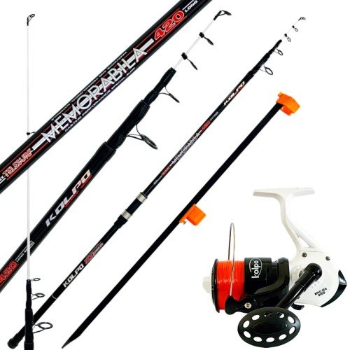 Fishing Kit Surfcasting Rod 4.20 200 gr Reel 8000 with Wire and Tip Kolpo