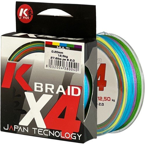 Kolpo K Braid X4 Trecciato Premium Quality 300 mt Multicolor Kolpo