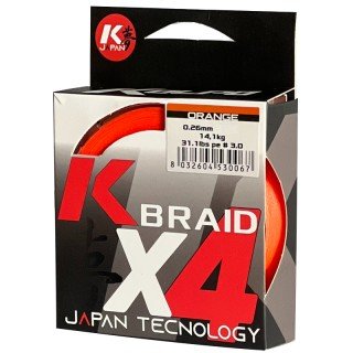 Kolpo K Braid X4 Braided Premium Quality 300 mt Orange Fluo