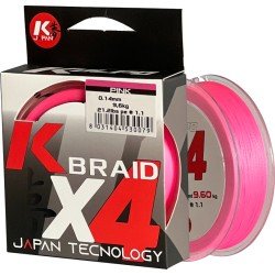 Kolpo K Braid X4 Braided Premium Quality 300 mt Pink Fluo