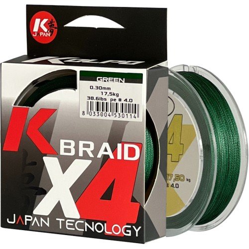 Kolpo K Braid X4 Trecciato Premium Quality 300 mt Verde Kolpo