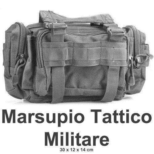 Military Black pouch with pockets Altro