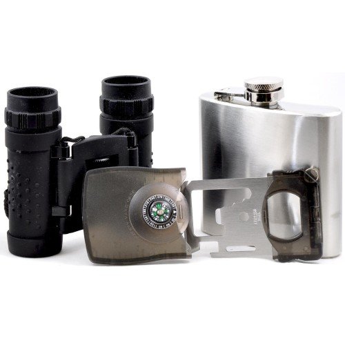 Kit binoculars compass and canteen Altro
