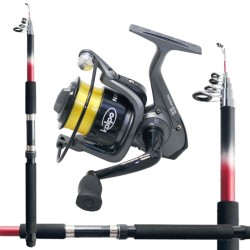 Combo for Fishing Small Footprint Rod Reel and Wire
