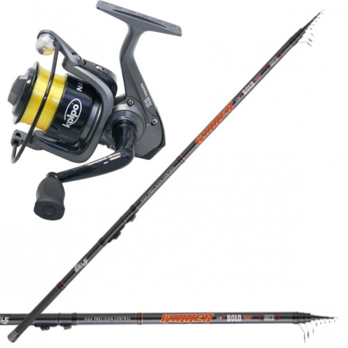 Kit Fishing Bolognese Carbon Rod 6mt and Fishing Reel with Wire Kolpo