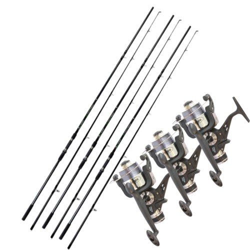 Carpfishing Kit with Three Rods and Three Reels and Wire NGT