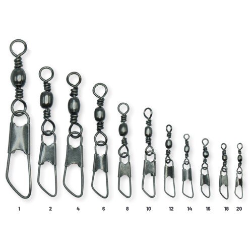 Colmic Barrel + Safety Snap 12 pcs Swivel with Carabiner Colmic