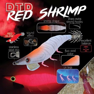 Dtd Red Shrimp Egi Squid Jig 3.0