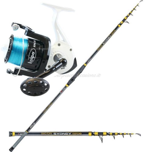 Casting Kit with carbon rod and reel King 8000 Kolpo