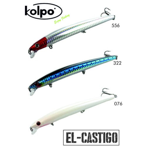 Kit 3 Artificiali Long Jerk El-Castigo Kolpo Floating 155mm 21 gr Kolpo