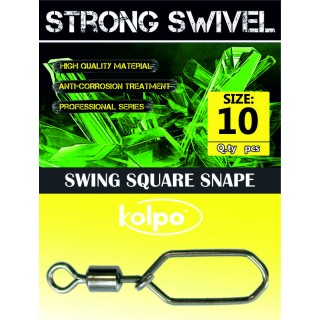 Fishing swivels Kolpo Swing Square Snap 10 PCs