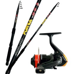 Kolpo Allround Fishing Kit with Telescopic Rod Reduced Dimensions Reel and Wire