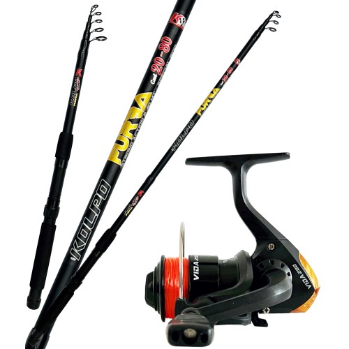 Kolpo Allround Fishing Kit with Telescopic Rod Reduced Dimensions Reel and Wire Kolpo - Pescaloccasione